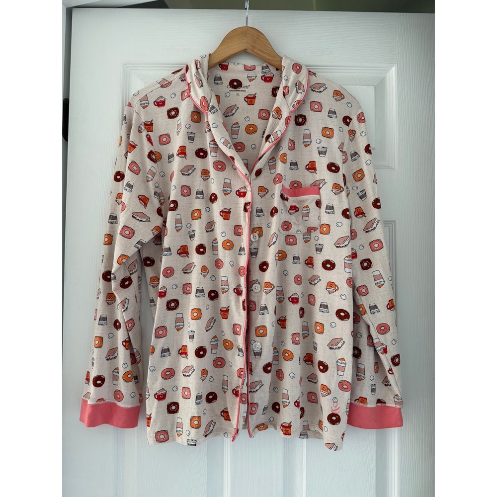 Cuddl Duds Donuts and Coffee Long Sleeve Pajama Set